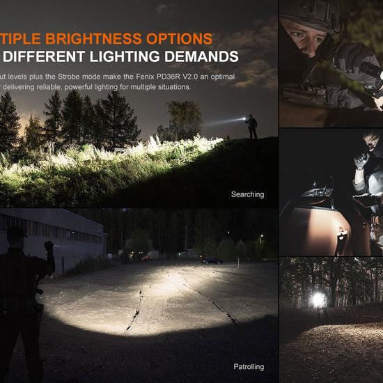 Fenix PD36R V2 Compact Rechargeable Tactical Flashlight - 1700 Lumens - Hazy Fly Fishing