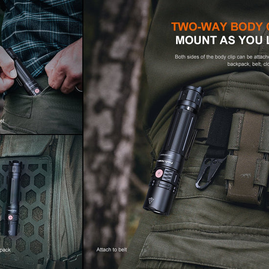 Fenix PD36R V2 Compact Rechargeable Tactical Flashlight - 1700 Lumens - Hazy Fly Fishing