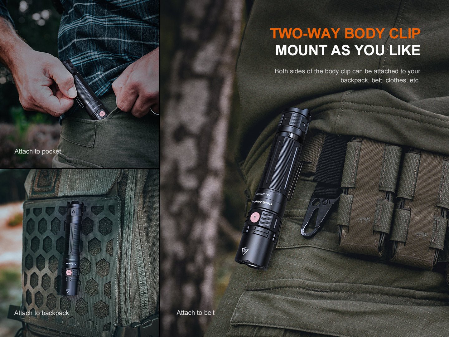 Fenix PD36R V2 Compact Rechargeable Tactical Flashlight - 1700 Lumens - Hazy Fly Fishing