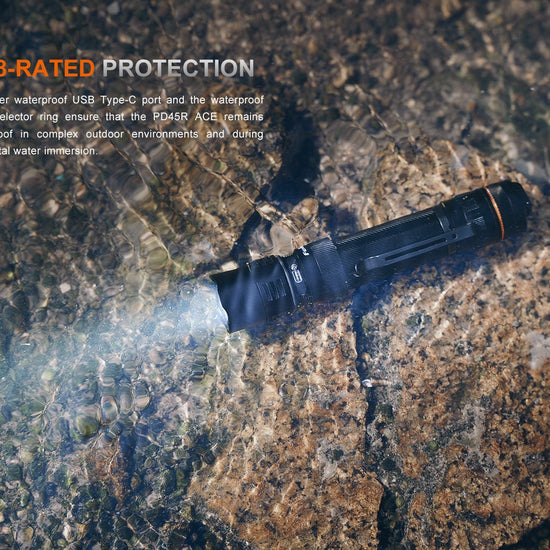 Fenix PD45R ACE Multi - Mode Tactical Flashlight - Hazy Fly Fishing