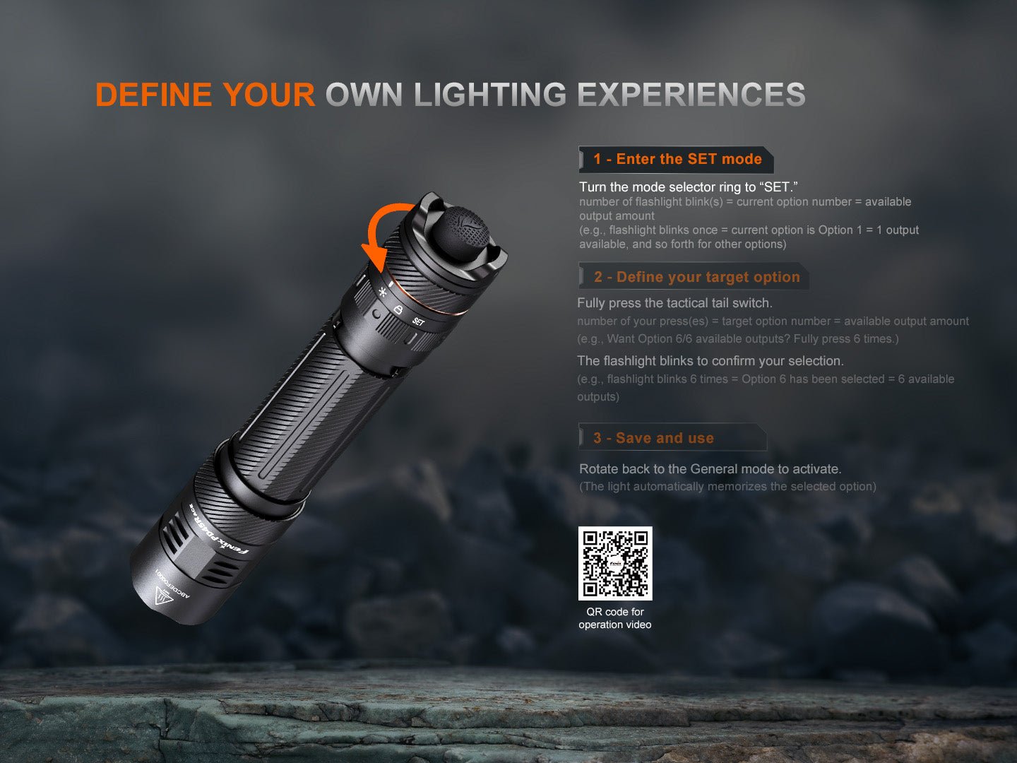 Fenix PD45R ACE Multi - Mode Tactical Flashlight - Hazy Fly Fishing