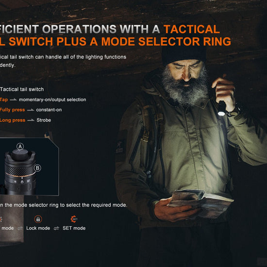 Fenix PD45R ACE Multi - Mode Tactical Flashlight - Hazy Fly Fishing