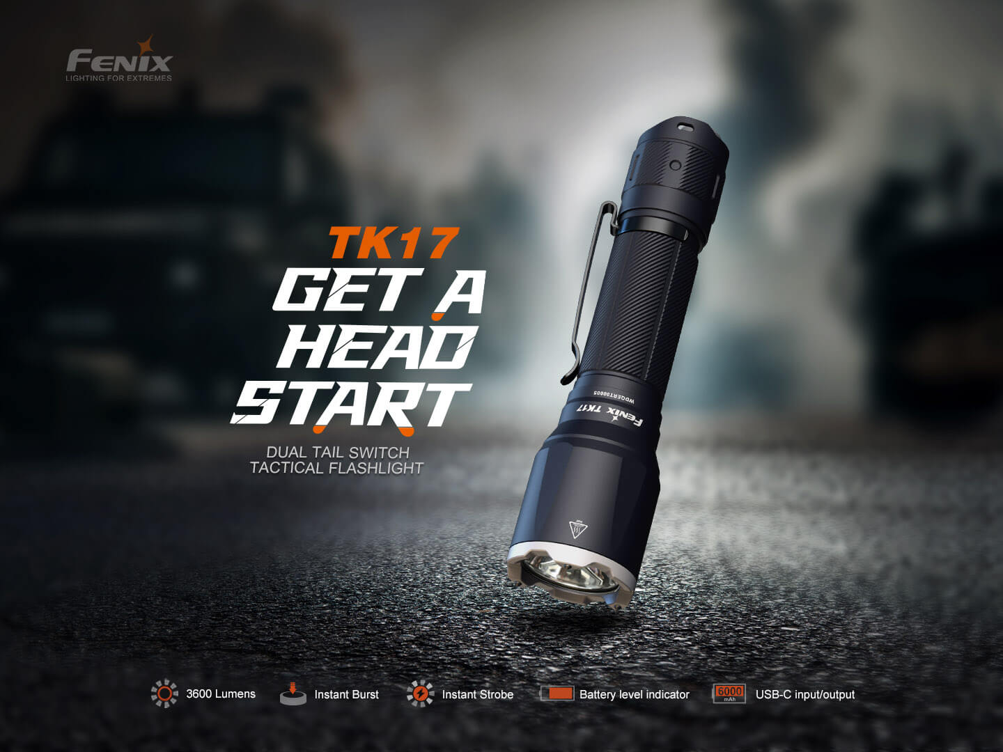 Fenix TK17 Dual Switch Tactical Flashlight - Hazy Fly Fishing