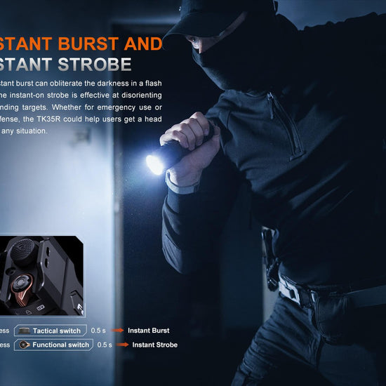 Fenix TK35R Rechargeable High - Performance Tactical Flashlight with UV Output - Hazy Fly Fishing