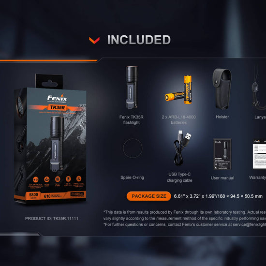 Fenix TK35R Rechargeable High - Performance Tactical Flashlight with UV Output - Hazy Fly Fishing