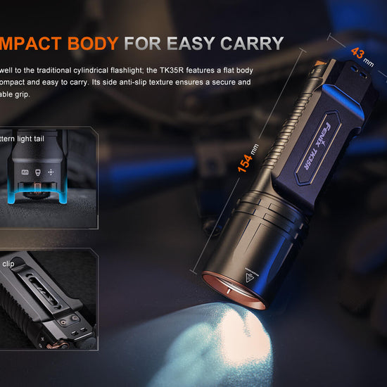 Fenix TK35R Rechargeable High - Performance Tactical Flashlight with UV Output - Hazy Fly Fishing