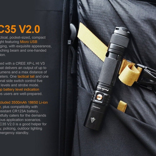 Fenix UC35 V2.0 LED Rechargeable EDC Flashlight - Hazy Fly Fishing