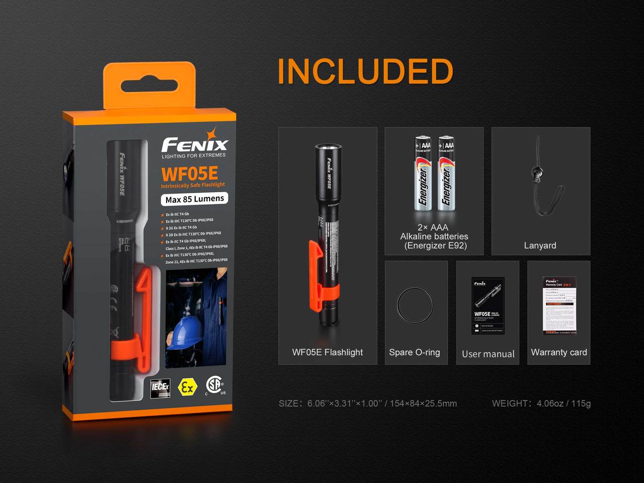 Fenix WF05E Intrinsically Safe Flashlight - Hazy Fly Fishing
