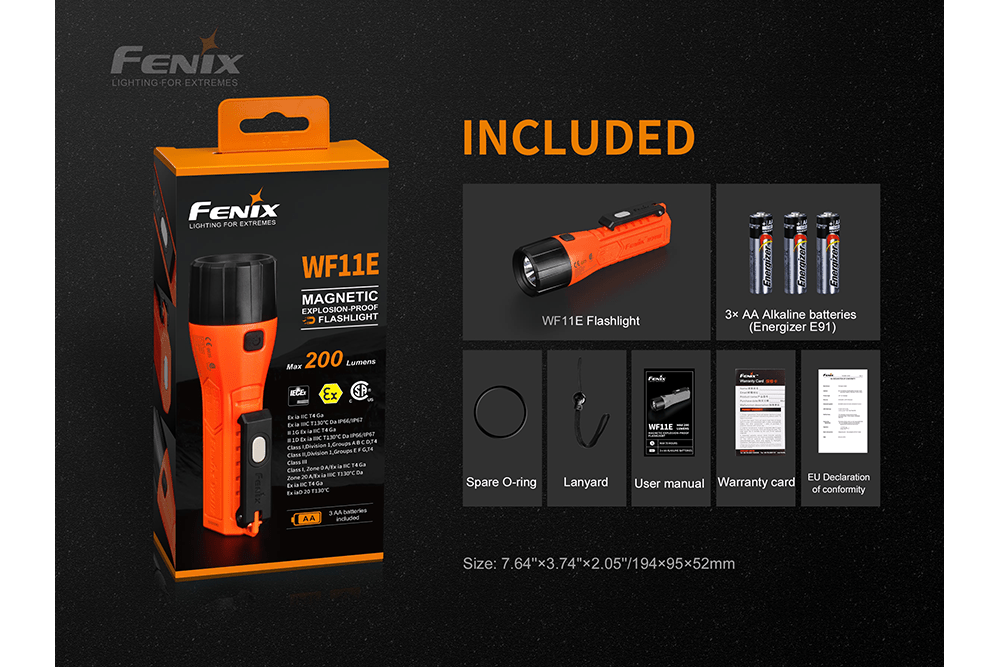 Fenix WF11E Intrinsically Safe Flashlight - Hazy Fly Fishing