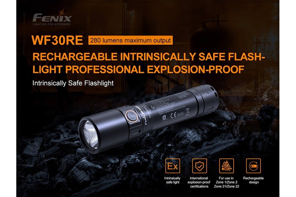Fenix WF30RE Intrinsically Safe Flashlight - 280 Lumens - Hazy Fly Fishing