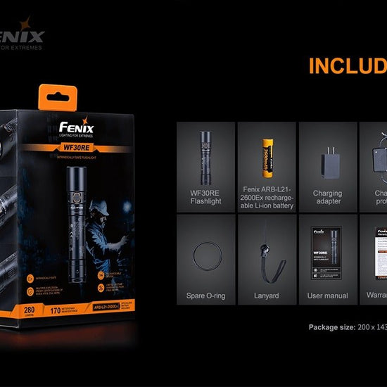Fenix WF30RE Intrinsically Safe Flashlight - 280 Lumens - Hazy Fly Fishing