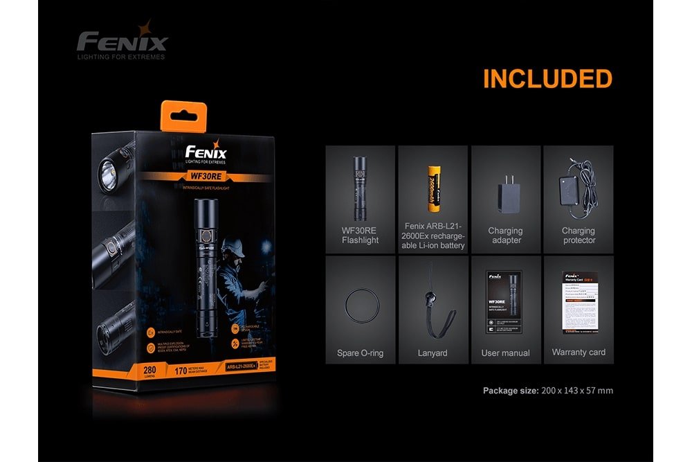 Fenix WF30RE Intrinsically Safe Flashlight - 280 Lumens - Hazy Fly Fishing