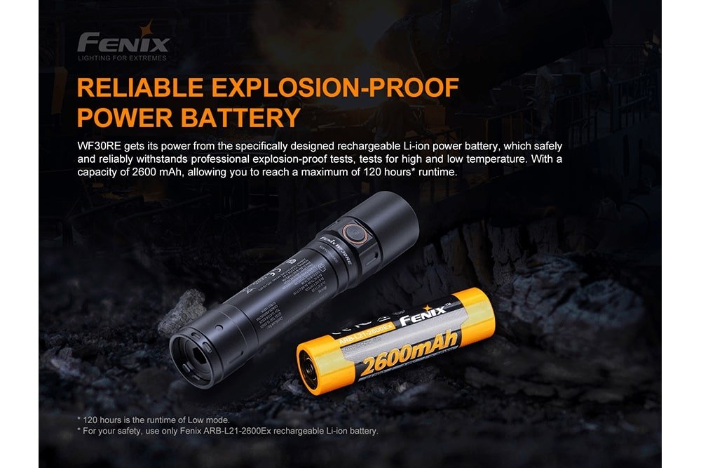 Fenix WF30RE Intrinsically Safe Flashlight - 280 Lumens - Hazy Fly Fishing