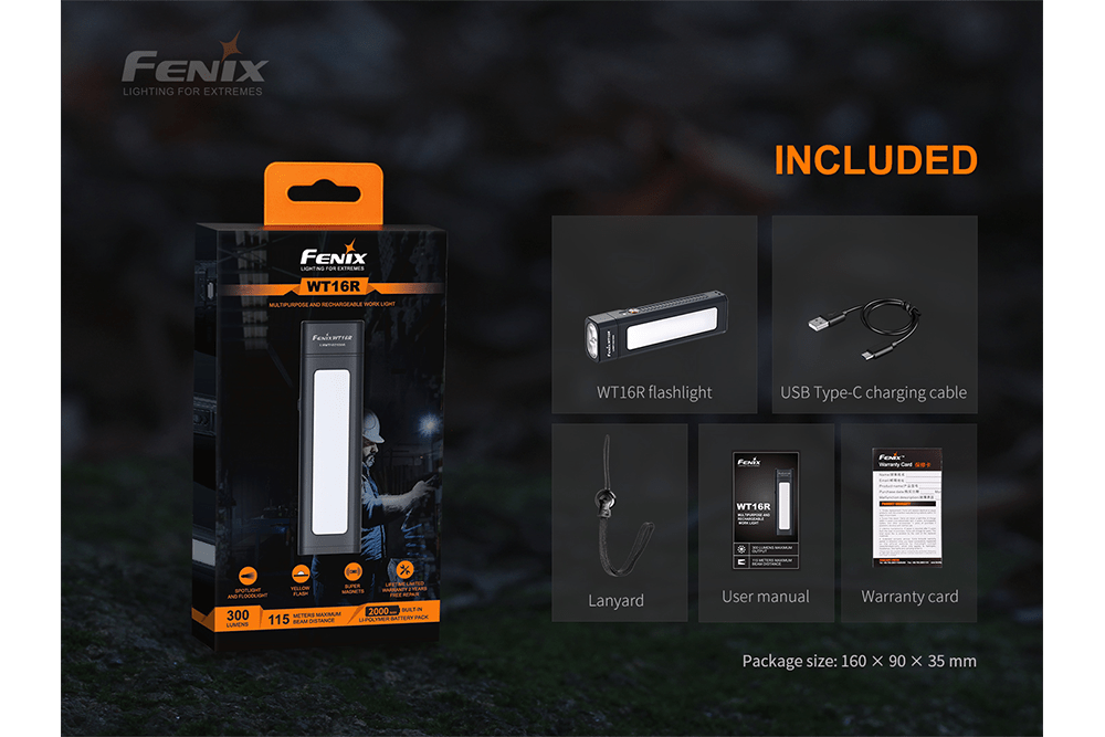 Fenix WT16R Rechargeable Work Light - Hazy Fly Fishing