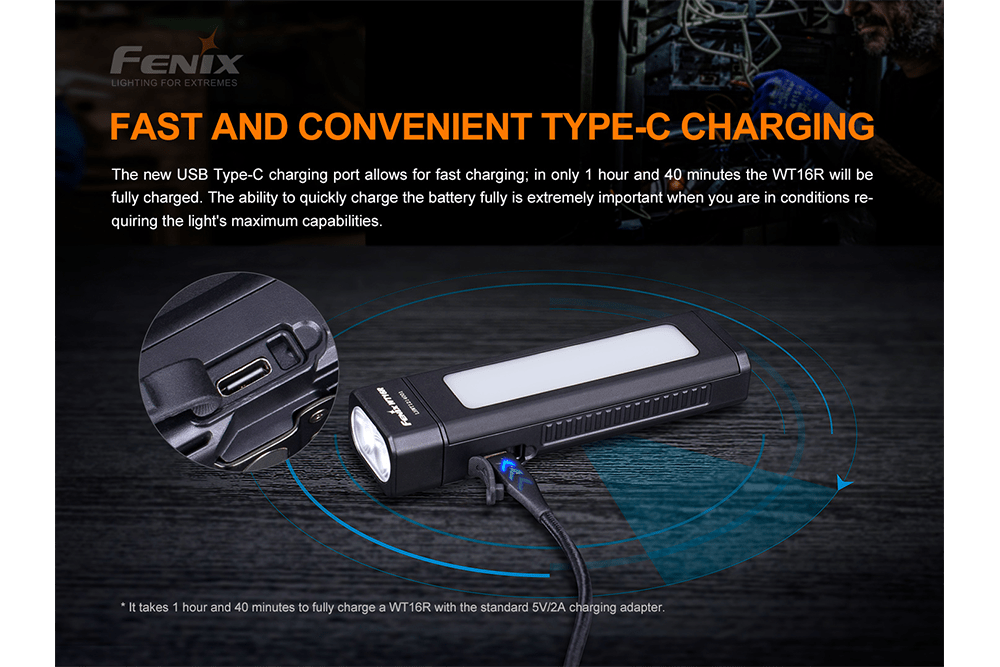 Fenix WT16R Rechargeable Work Light - Hazy Fly Fishing