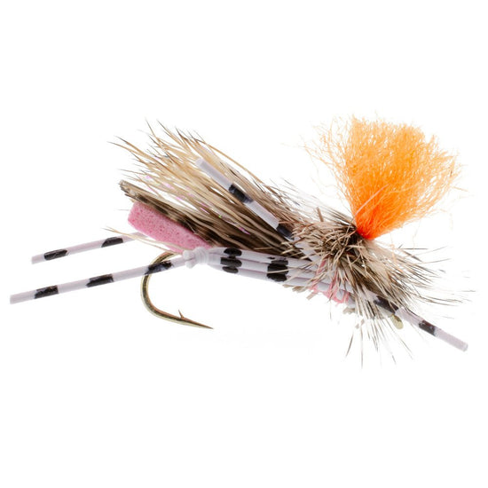Feth Hopper Pink - Foam Grasshopper Fly Pattern - 6 Flies Flies Hook Size 10 - Hazy Fly Fishing