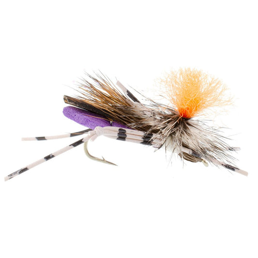 Feth Hopper Purple - Foam Grasshopper Fly Pattern - 6 Flies Flies Hook Size 10 - Hazy Fly Fishing