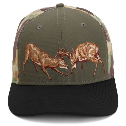 Fighting Deer Rut Cap 6 - Panel Riverside Wax Cloth Visor - Hazy Fly Fishing