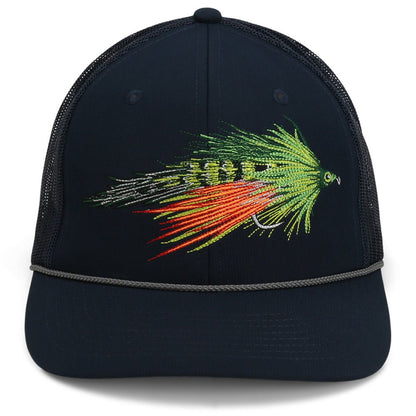 Fire Tiger Streamer Fly Fishing Mesh Back Rope Cap - Hazy Fly Fishing