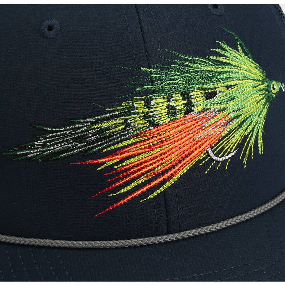 Fire Tiger Streamer Fly Fishing Mesh Back Rope Cap - Hazy Fly Fishing