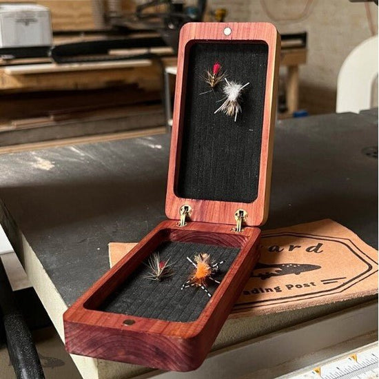 Fly Box Red Cedar Clam Shell - Handcrafted & Made in USA - Hazy Fly Fishing