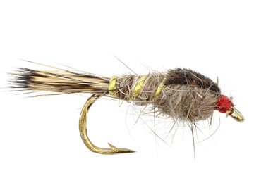Gold Ribbed Hare's Ear Nymph, Size 12 | Qty. 6 | Wild Water Fly Fishing - Hazy Fly Fishing
