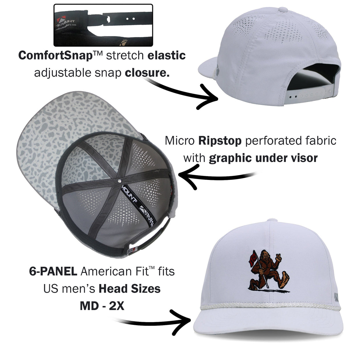 Golf Sasquatch Bigfoot Final Hole Performance Rope Cap - Hazy Fly Fishing