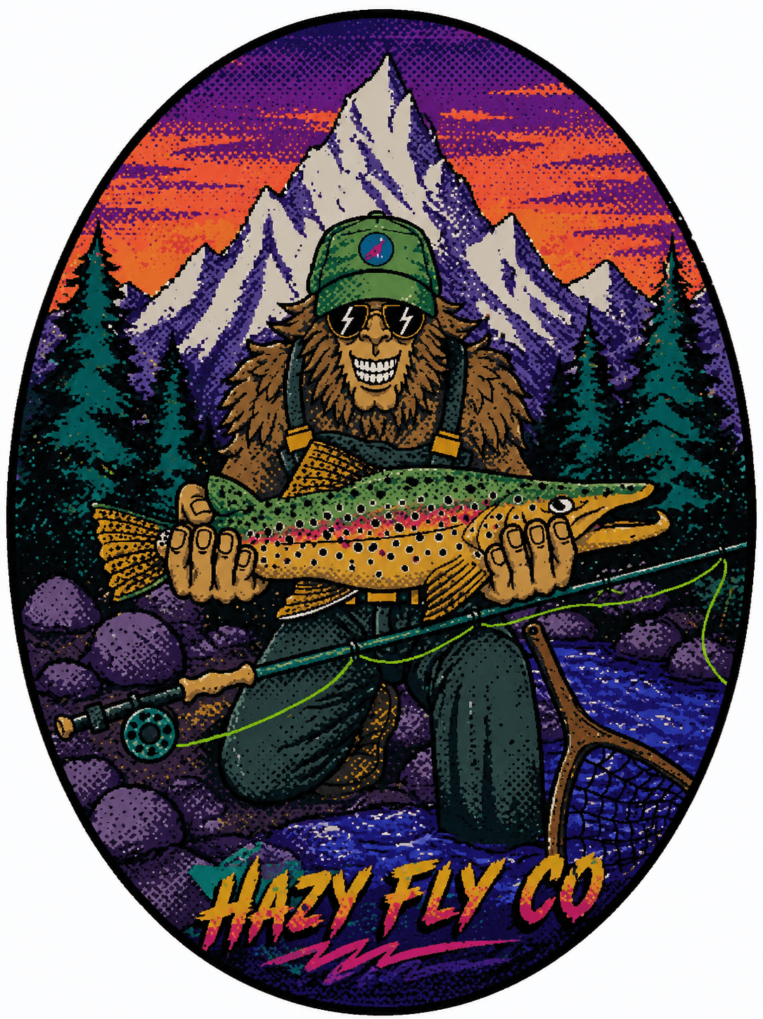 Haze Retro Oval Sticker - Hazy Fly Fishing