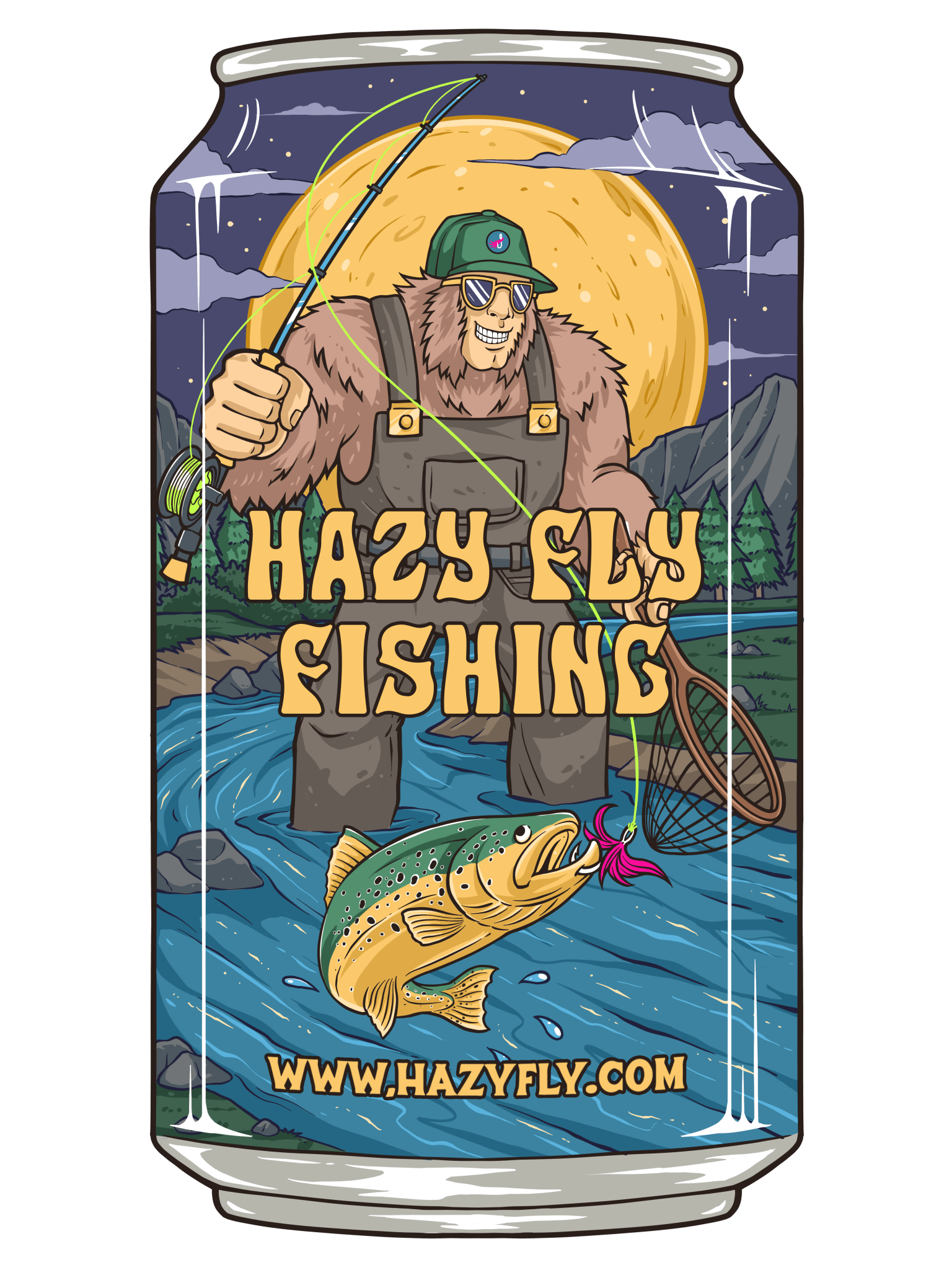 Hazy Beer Can Sticker - Hazy Fly Fishing