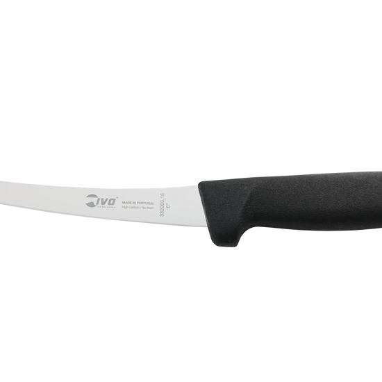 IVO® Butchercut 6" Black Semi-Flex Curved Boning Knife - Hazy Fly Fishing