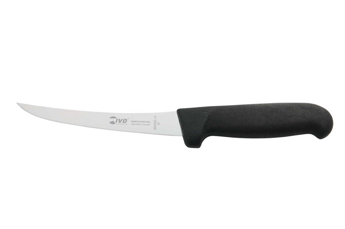 IVO® Butchercut 6" Black Semi-Flex Curved Boning Knife - Hazy Fly Fishing