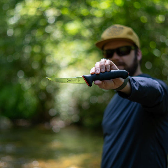 IVO® DuoPrime 5" Black Semi Flex Curved Boning Knife - Hazy Fly Fishing