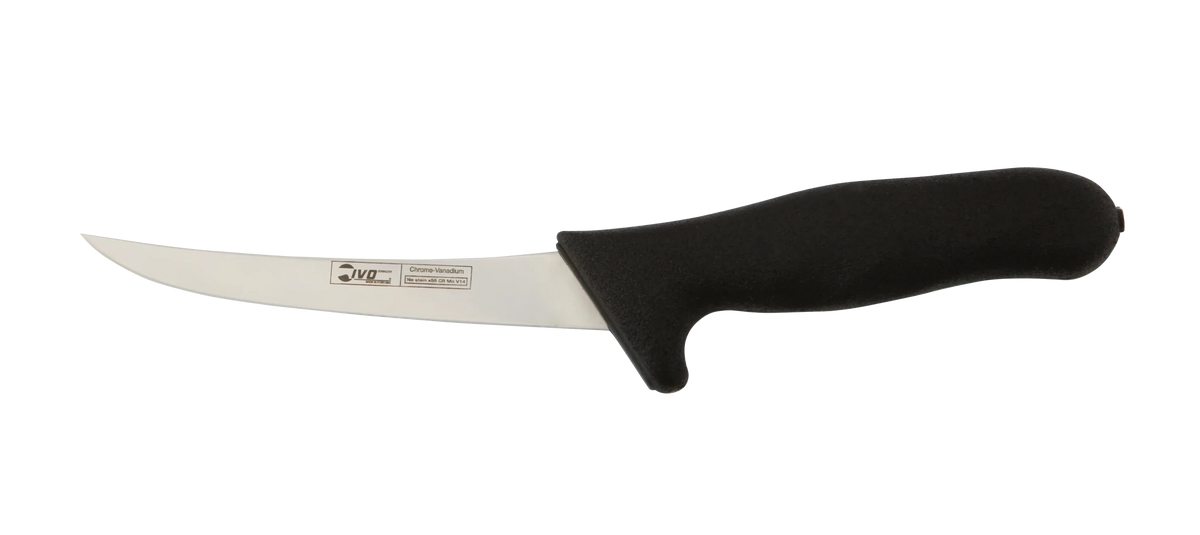IVO® ErgoDuo 6" Black Semi-Flex Curved Boning Knife - Hazy Fly Fishing