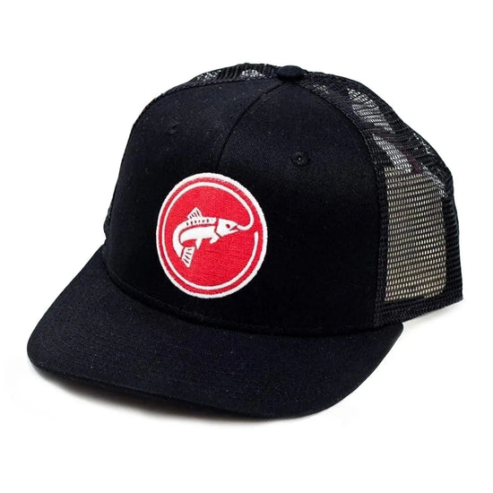 JHFLYCO High Crown Adjustable Ball Cap - Circle Logo - Hazy Fly Fishing