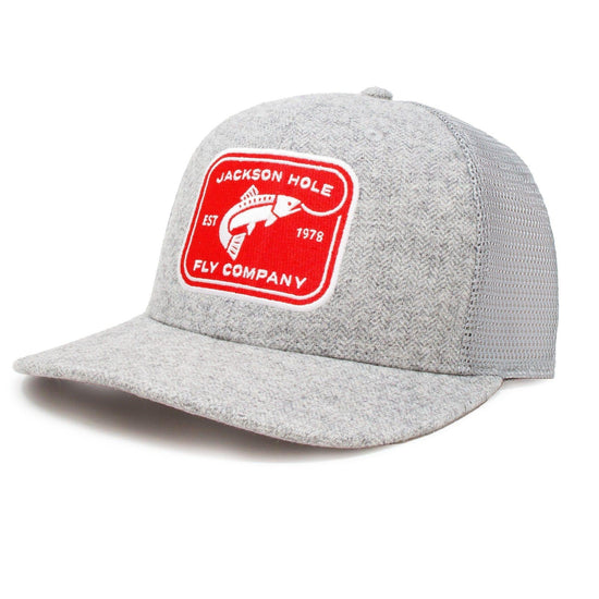 JHFLYCO High Crown Ball Cap - Rectangle Logo - Hazy Fly Fishing