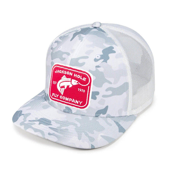 JHFLYCO High Crown Ball Cap - Rectangle Logo - Hazy Fly Fishing