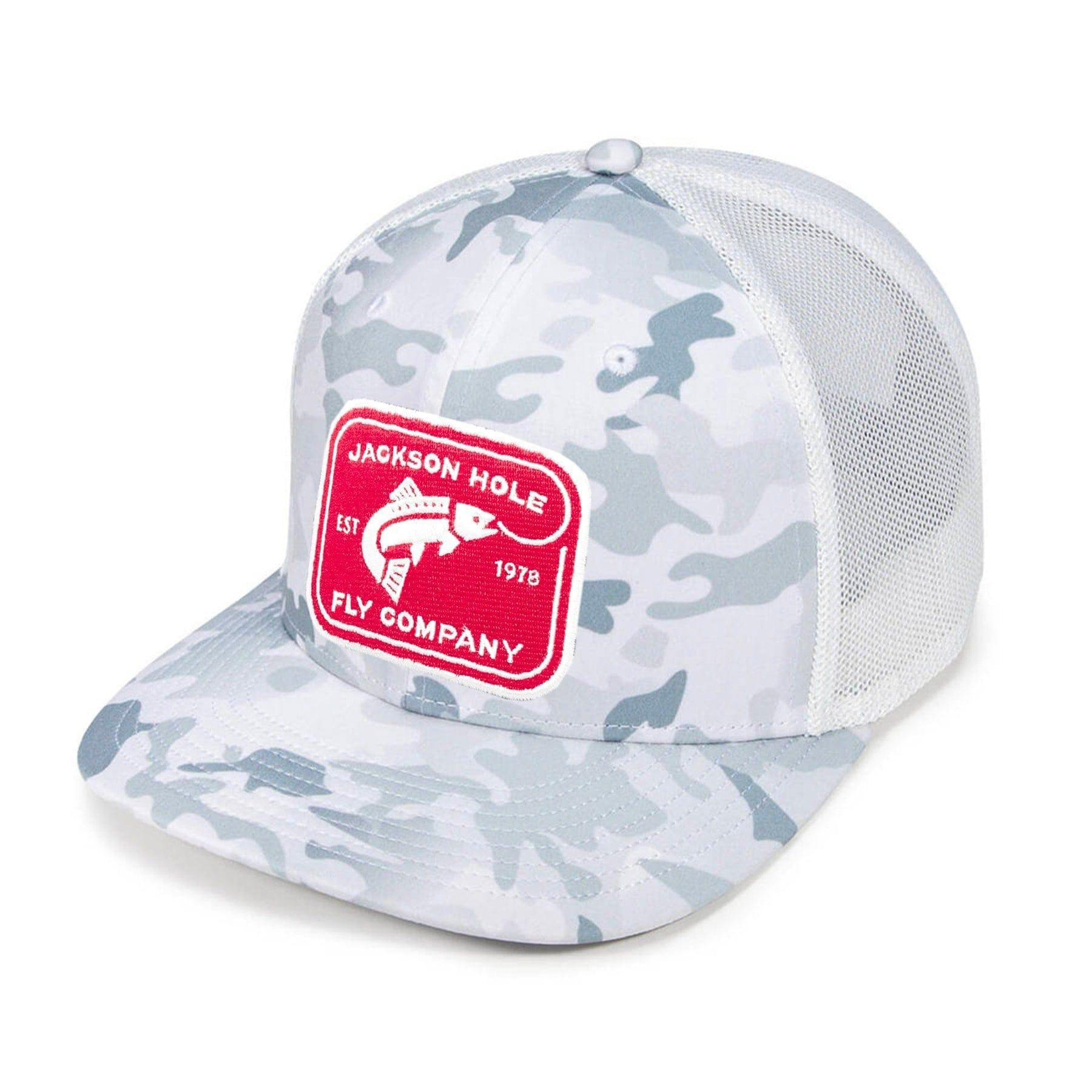 JHFLYCO High Crown Ball Cap - Rectangle Logo - Hazy Fly Fishing
