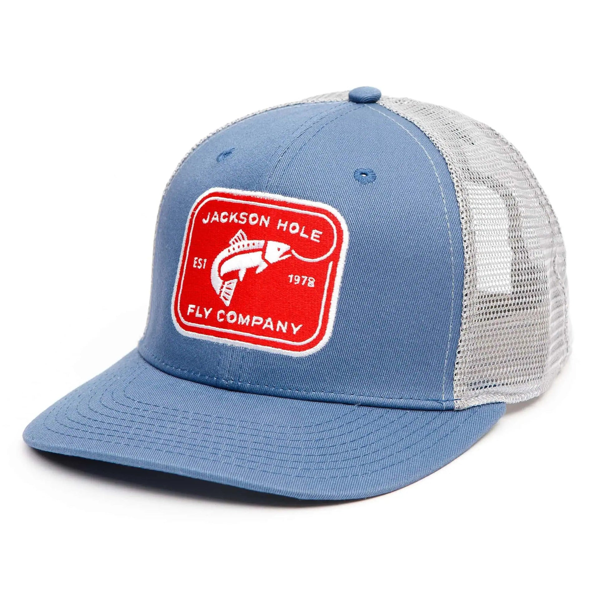 JHFLYCO High Crown Ball Cap - Rectangle Logo - Hazy Fly Fishing