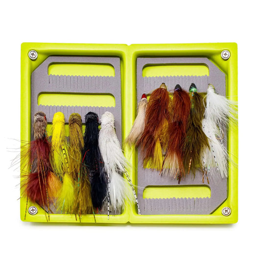 JHFLYCO Loaded Foam Fly Box – Large Streamer Assortment - Hazy Fly Fishing