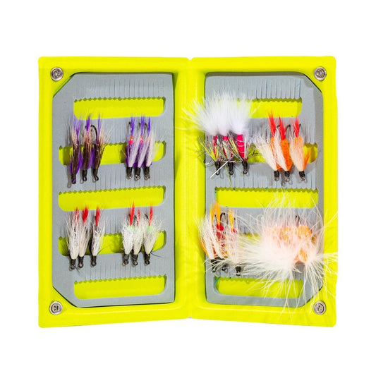 JHFLYCO Loaded Foam Fly Box - Salmon Fly Assortment - Hazy Fly Fishing