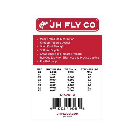 JHFLYCO Monofilament Nylon Tapered Leader - 3 Pack - Hazy Fly Fishing