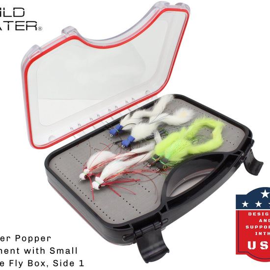 Large Foam Popper Fly Assortment, 12 Flies | Freshwater and Saltwater | Fly Suitcase | Wild Water Fly Fishing - Hazy Fly Fishing