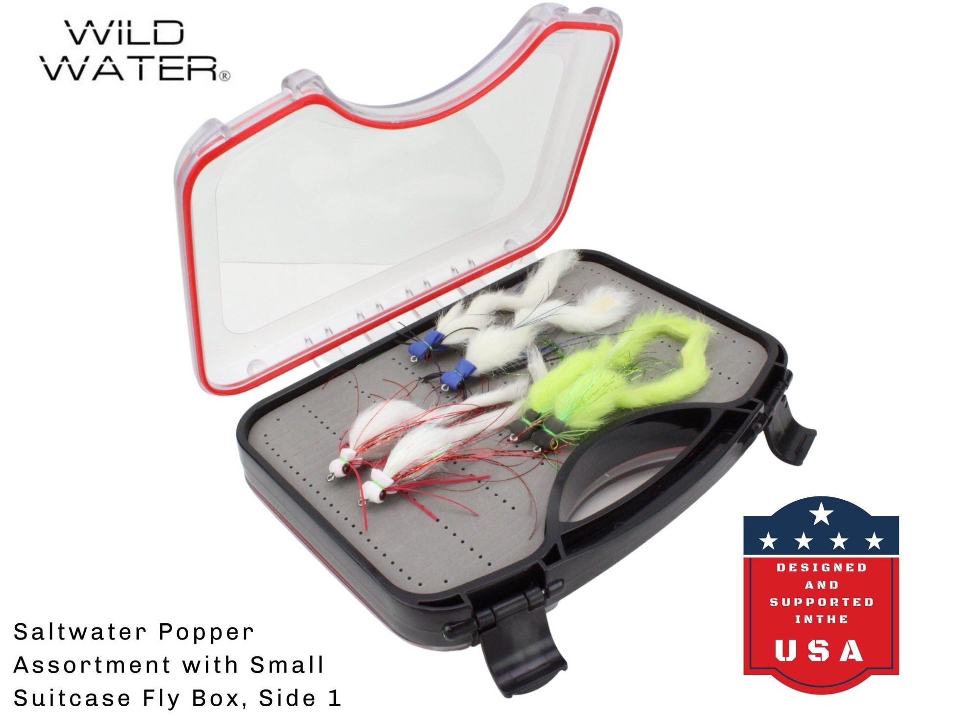 Large Foam Popper Fly Assortment, 12 Flies | Freshwater and Saltwater | Fly Suitcase | Wild Water Fly Fishing - Hazy Fly Fishing