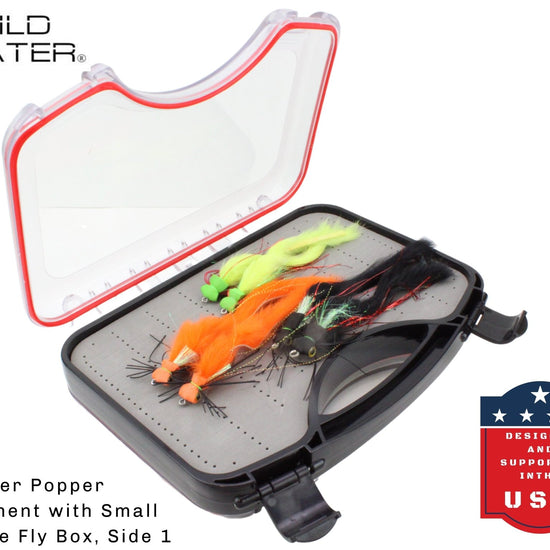 Large Foam Popper Fly Assortment, 12 Flies | Freshwater and Saltwater | Fly Suitcase | Wild Water Fly Fishing - Hazy Fly Fishing