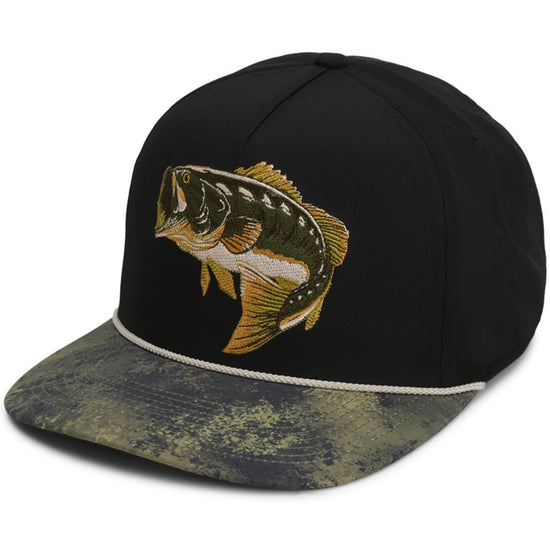 Largemouth Bass 5 - Panel Trucker Rope Cap - Hazy Fly Fishing