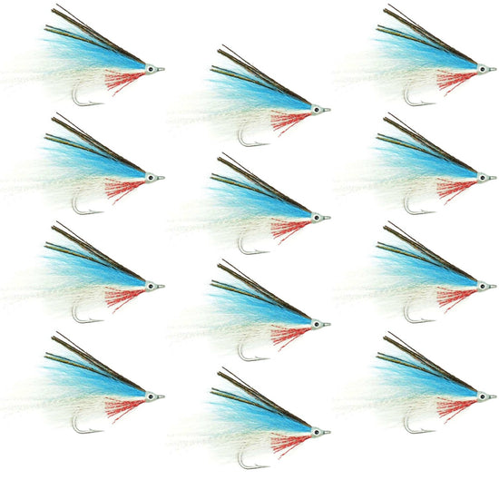Lefty's Deceiver Saltwater Streamer Fly - Blue/White - 1 Dozen Hook Size 1/0 - Hazy Fly Fishing