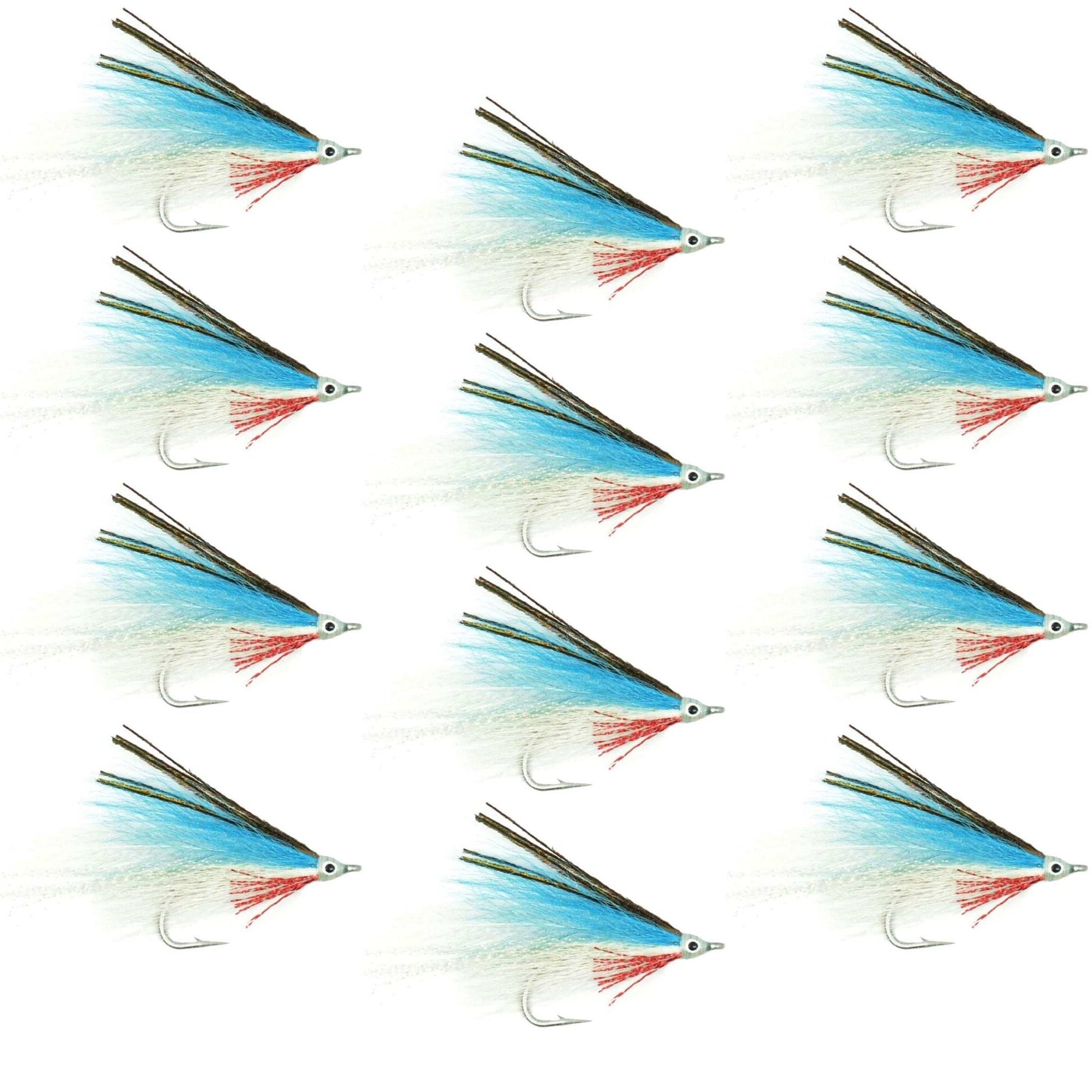 Lefty's Deceiver Saltwater Streamer Fly - Blue/White - 1 Dozen Hook Size 1/0 - Hazy Fly Fishing