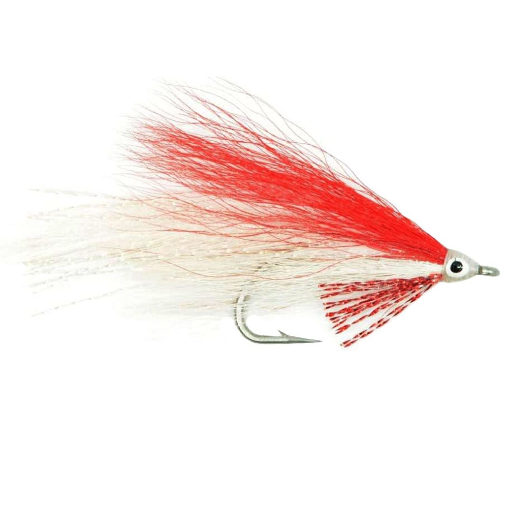 Lefty's Deceiver Saltwater Streamer Fly - Red/White - 4 Flies Hook Size 1/0 - Hazy Fly Fishing