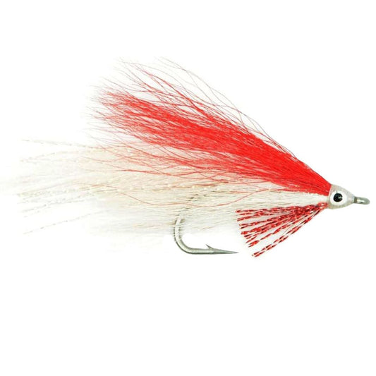 Lefty's Deceiver Saltwater Streamer Fly - Red/White - 4 Flies Hook Size 1/0 - Hazy Fly Fishing