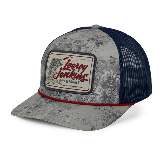LeRoy Jenkins Bass Fishing Hat Meshback 6 - Panel Rope Cap - Hazy Fly Fishing